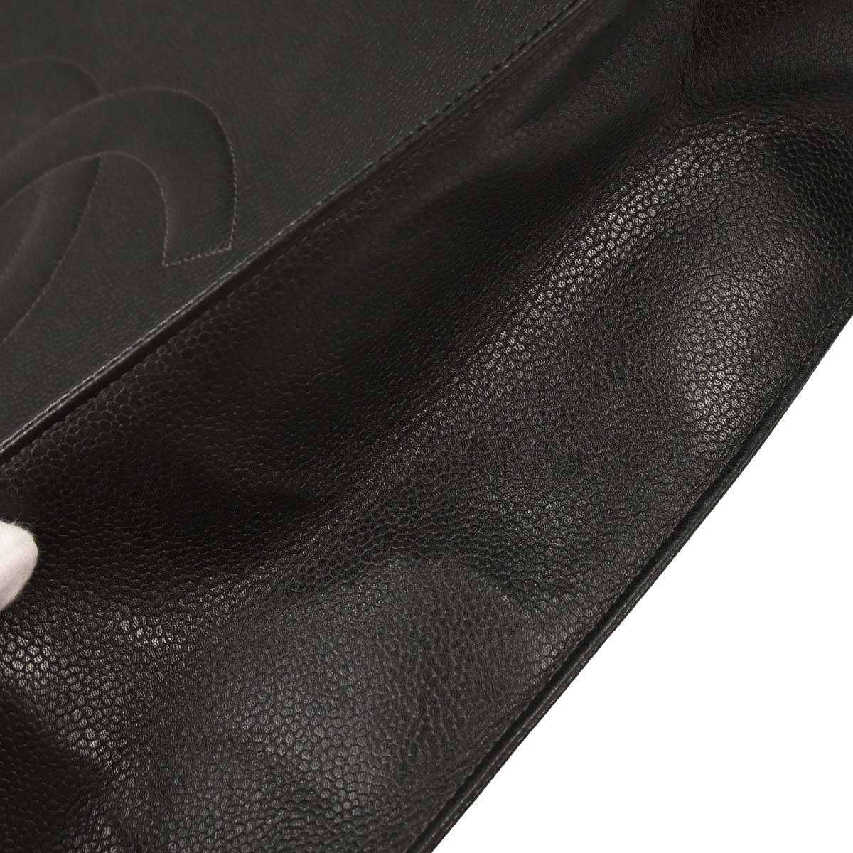 Chanel 1996-1997 Black Caviar Skin Tote Handbag