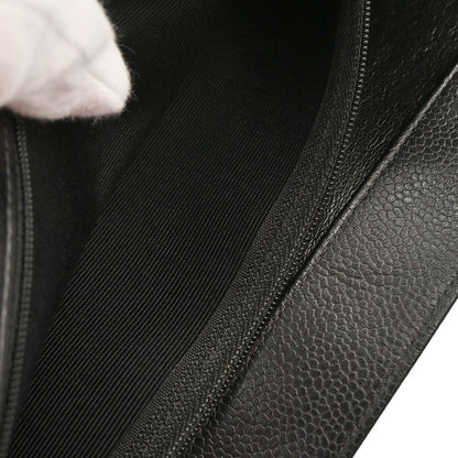 Chanel 1996-1997 Black Caviar Skin Tote Handbag