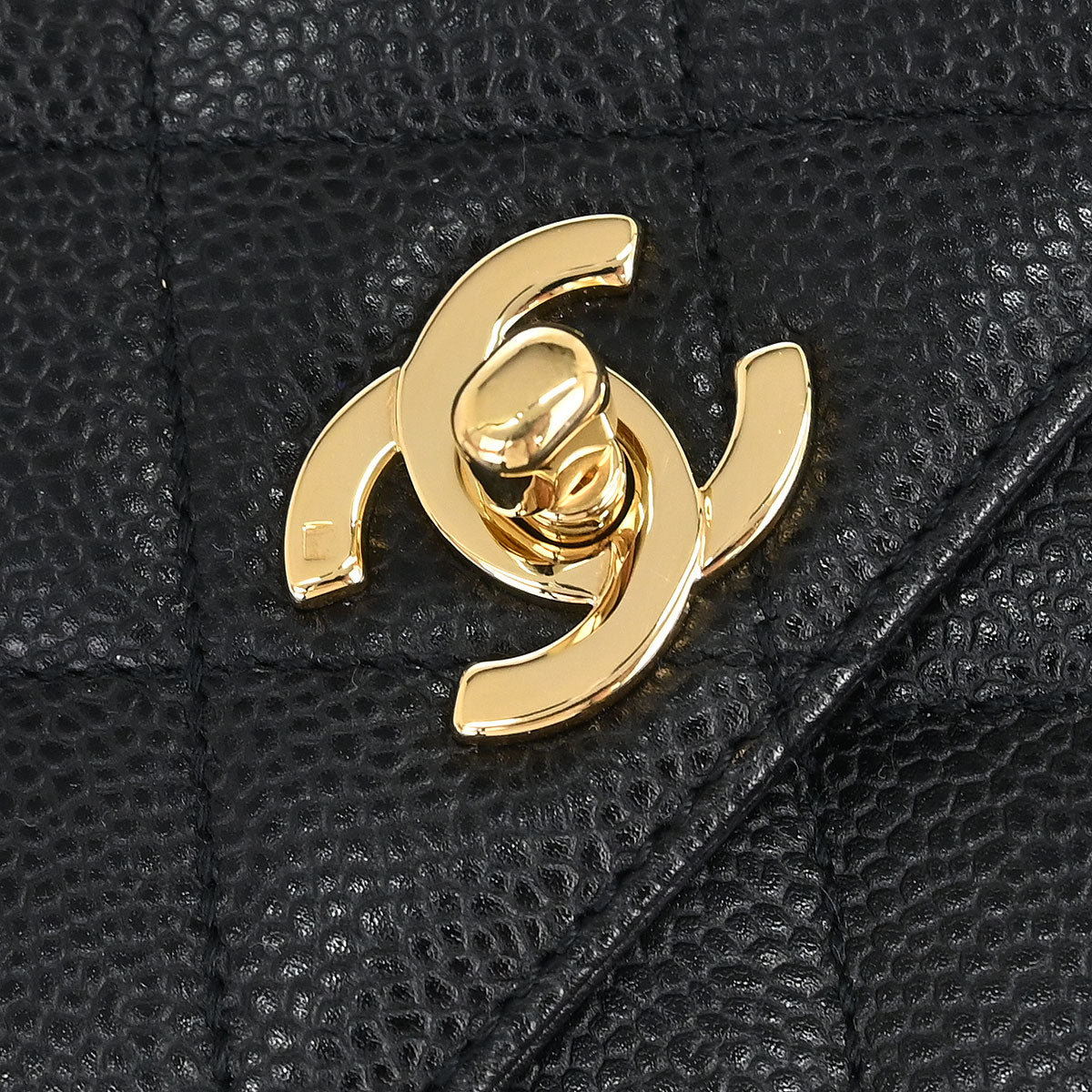 Chanel 2000-2002 Black Caviar Skin Kelly Handbag