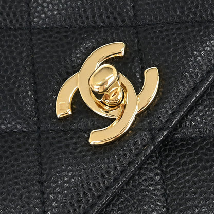 Chanel 2000-2002 Black Caviar Skin Kelly Handbag