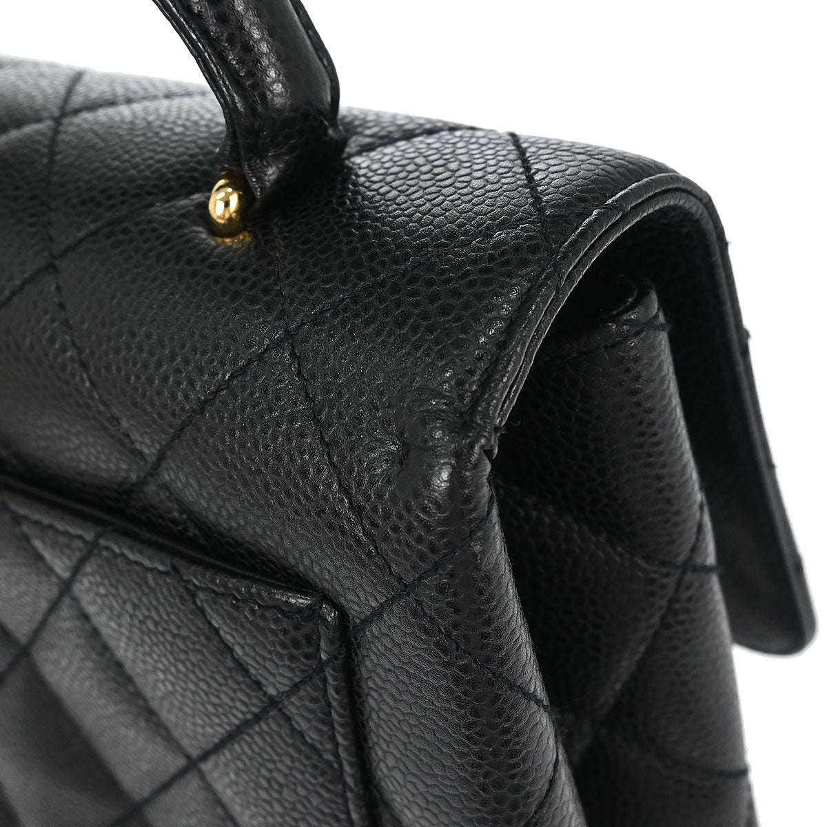Chanel 2000-2002 Black Caviar Skin Kelly Handbag