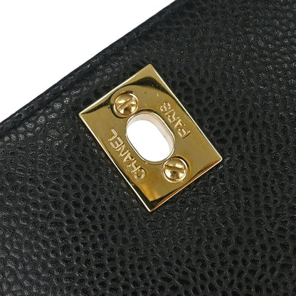 Chanel 2000-2002 Black Caviar Skin Kelly Handbag