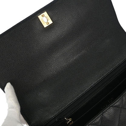 Chanel 2000-2002 Black Caviar Skin Kelly Handbag