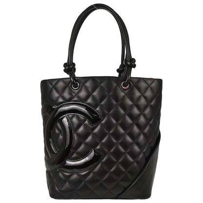 Chanel Black Calfskin Cambon Ligne Tote Handbag