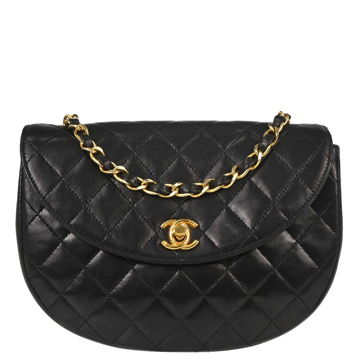 Chanel 1994-1996 Black Lambskin Shoulder Bag