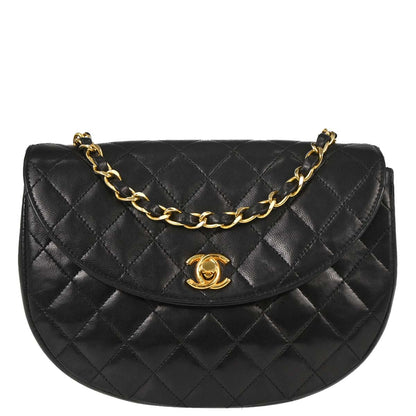 Chanel 1994-1996 Black Lambskin Shoulder Bag