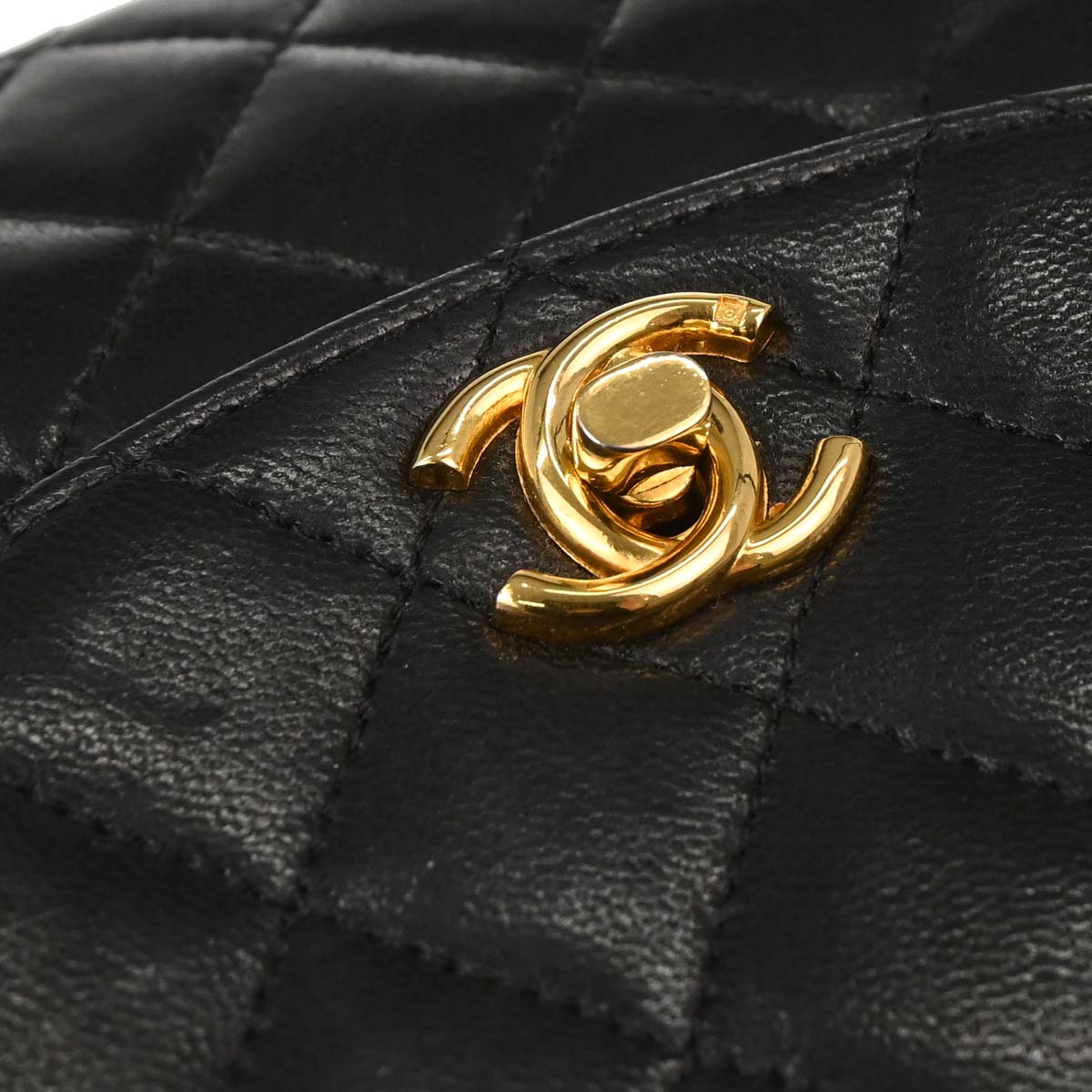 Chanel 1994-1996 Black Lambskin Shoulder Bag