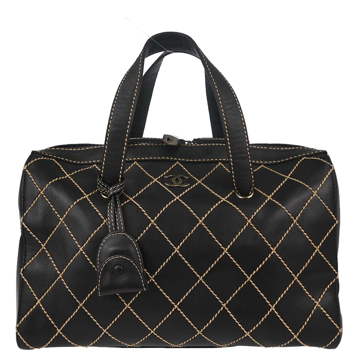 Chanel 2001-2003 Black Calfskin Wild Stitch Handbag