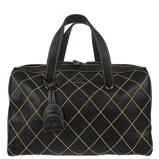 Chanel 2001-2003 Black Calfskin Wild Stitch Handbag
