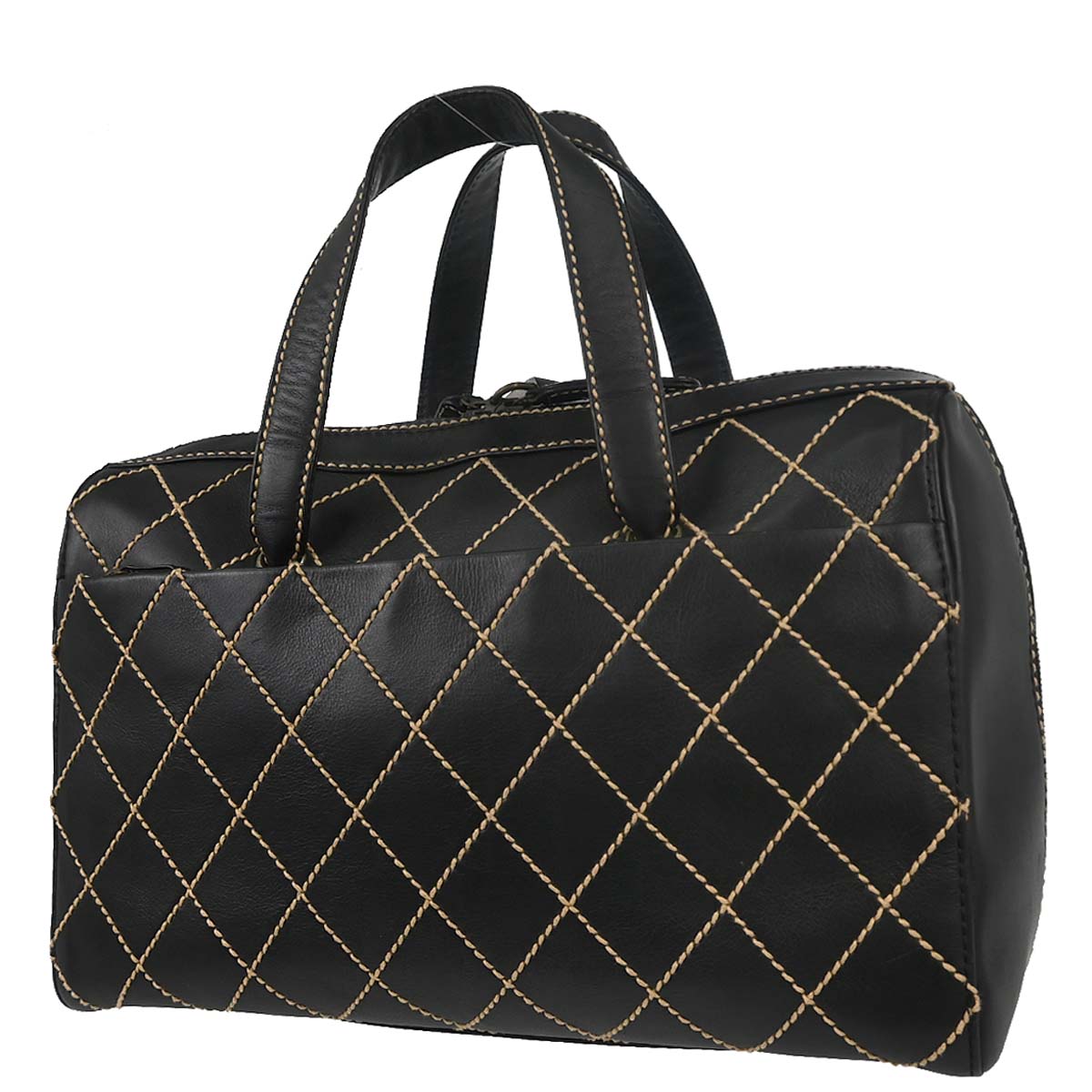 Chanel 2001-2003 Black Calfskin Wild Stitch Handbag