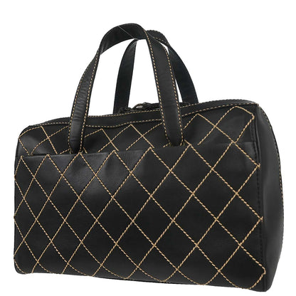 Chanel 2001-2003 Black Calfskin Wild Stitch Handbag