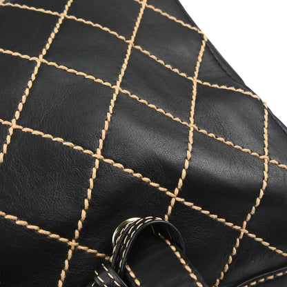 Chanel 2001-2003 Black Calfskin Wild Stitch Handbag