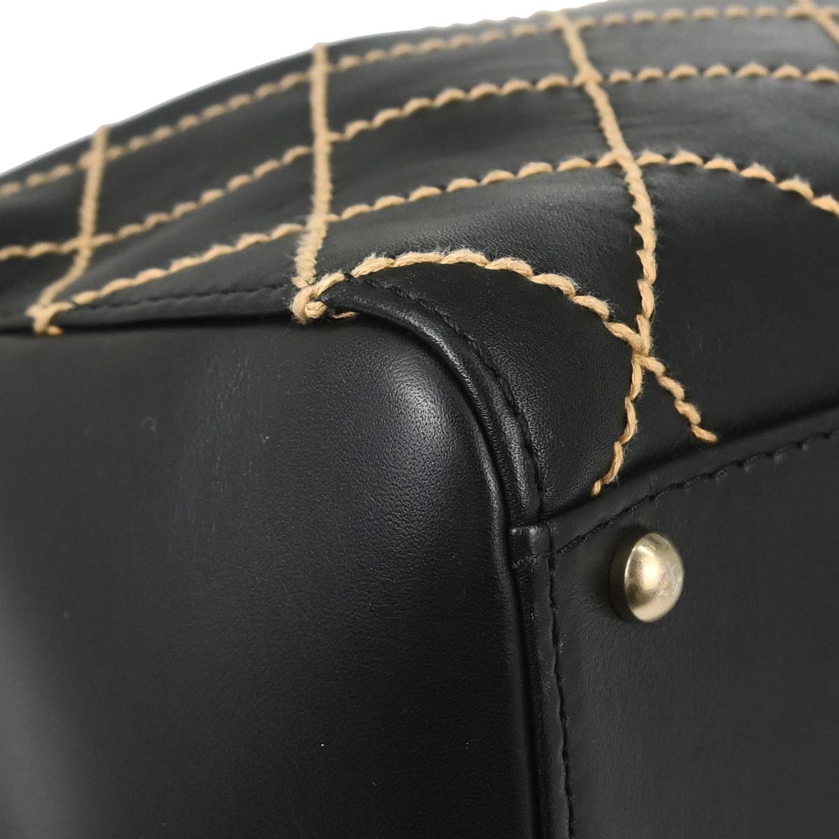 Chanel 2001-2003 Black Calfskin Wild Stitch Handbag