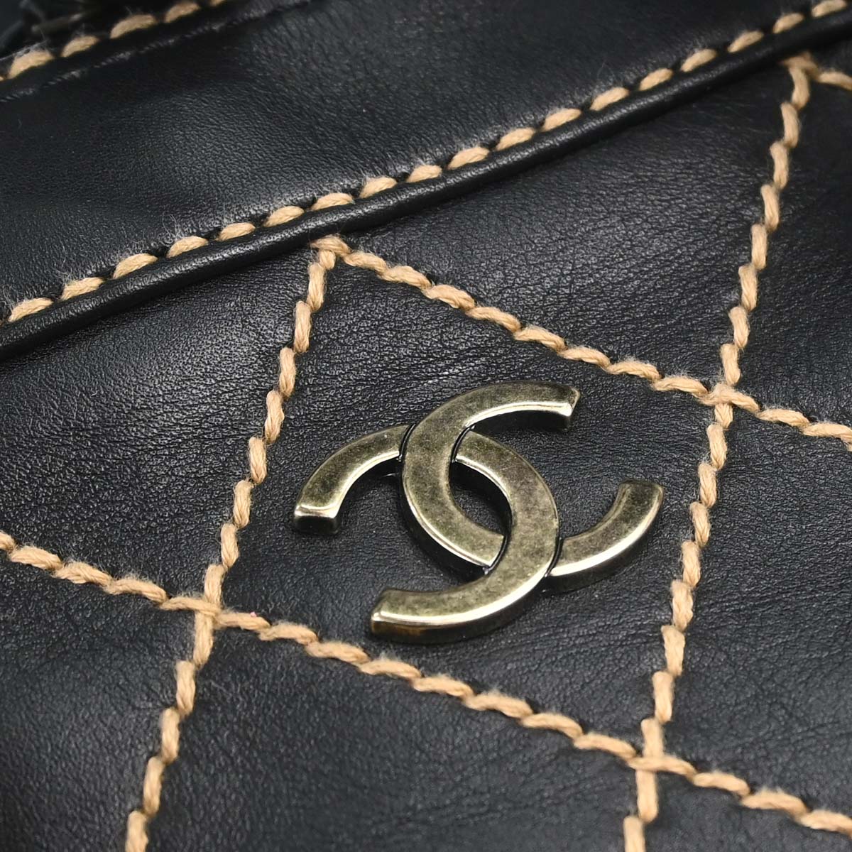 Chanel 2001-2003 Black Calfskin Wild Stitch Handbag
