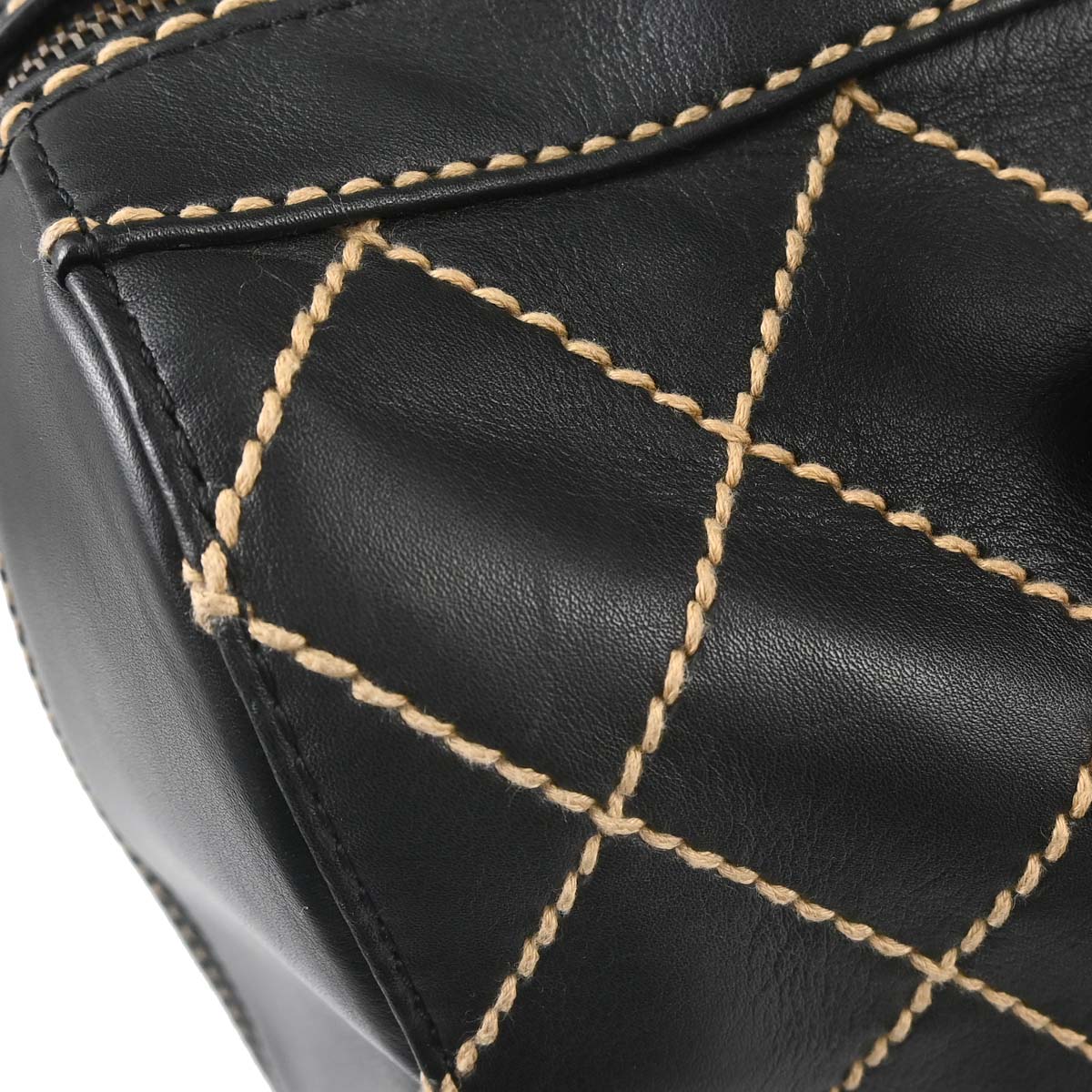 Chanel 2001-2003 Black Calfskin Wild Stitch Handbag