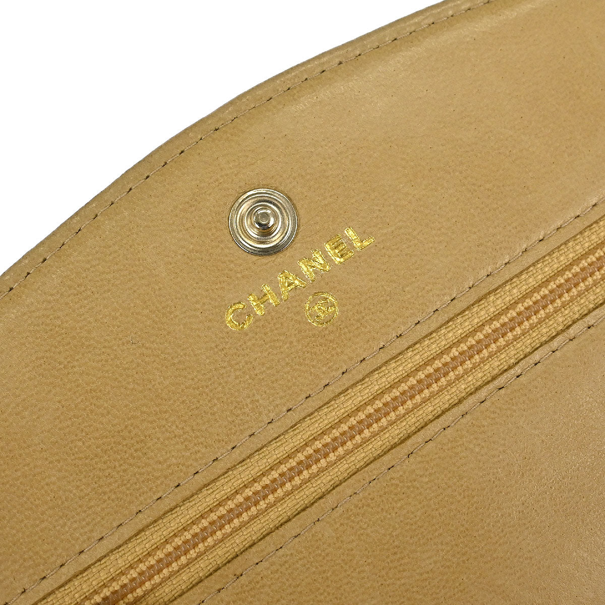 Chanel 2000-2002 Beige Caviar Skin Timeless WOC Wallet on Chain Shoulder Bag