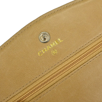 Chanel 2000-2002 Beige Caviar Skin Timeless WOC Wallet on Chain Shoulder Bag