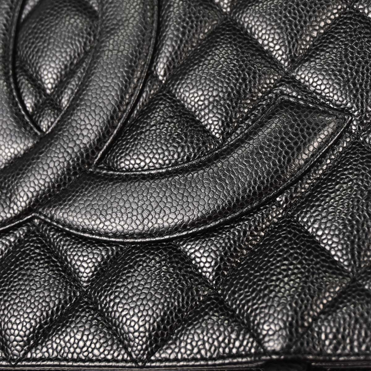 Chanel Black Caviar Skin Medallion Tote Handbag