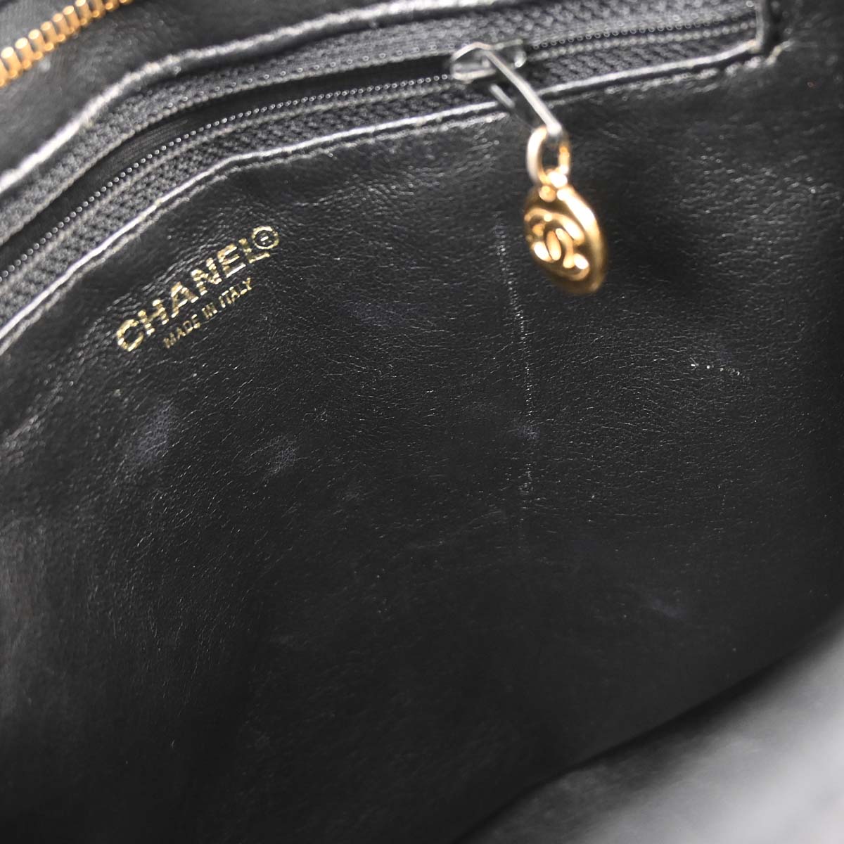 Chanel Black Caviar Skin Medallion Tote Handbag