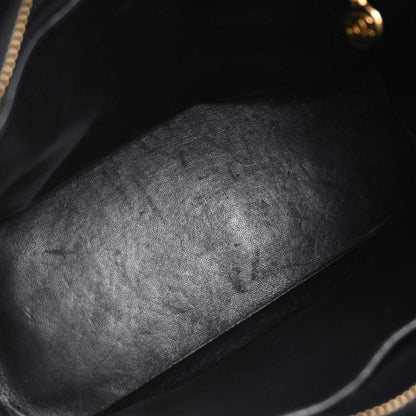 Chanel Black Caviar Skin Medallion Tote Handbag