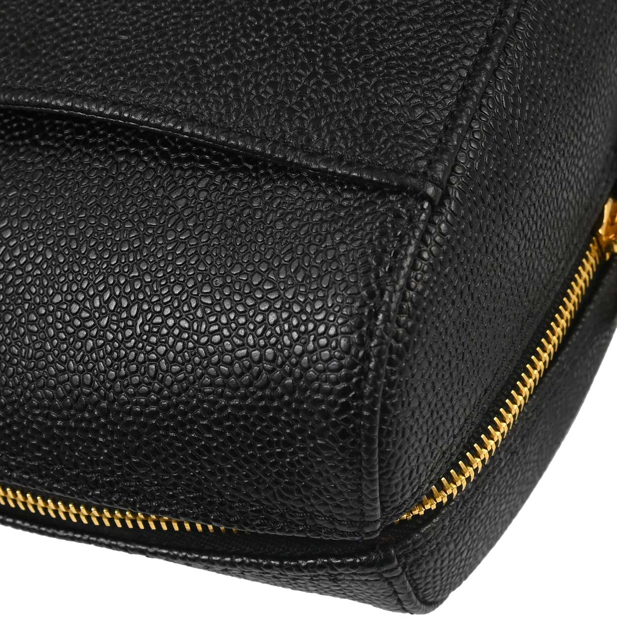 Chanel 1997-1999 Black Caviar Skin Tote Handbag