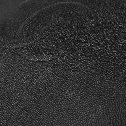 Chanel 1997-1999 Black Caviar Skin Tote Handbag