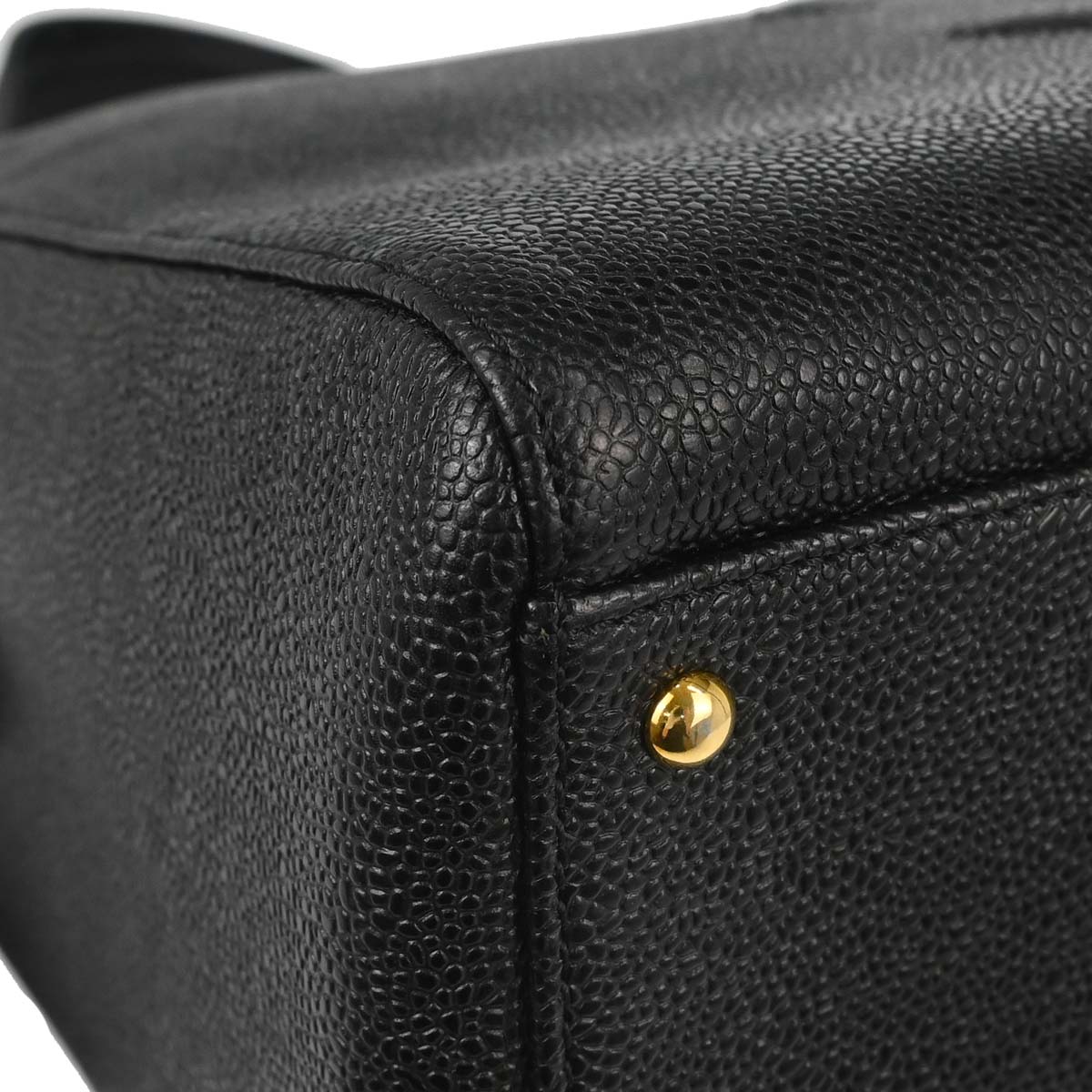 Chanel 1997-1999 Black Caviar Skin Tote Handbag