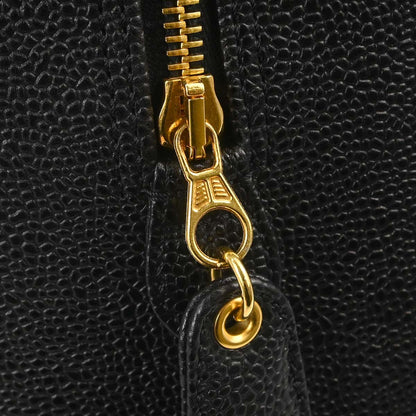 Chanel 1997-1999 Black Caviar Skin Tote Handbag