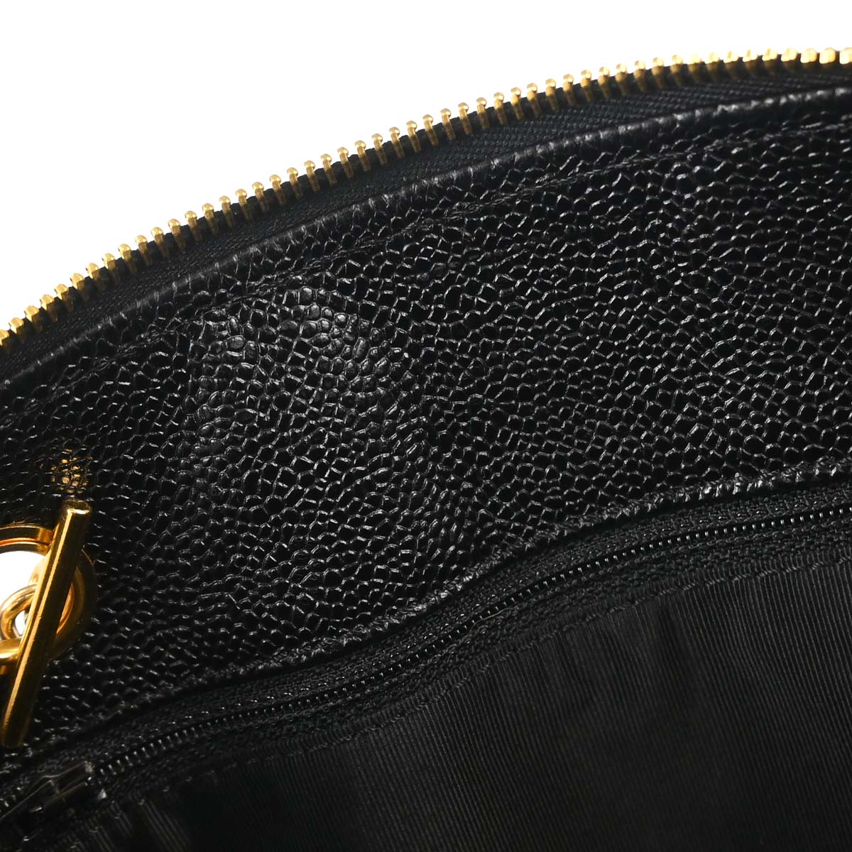 Chanel 1997-1999 Black Caviar Skin Tote Handbag
