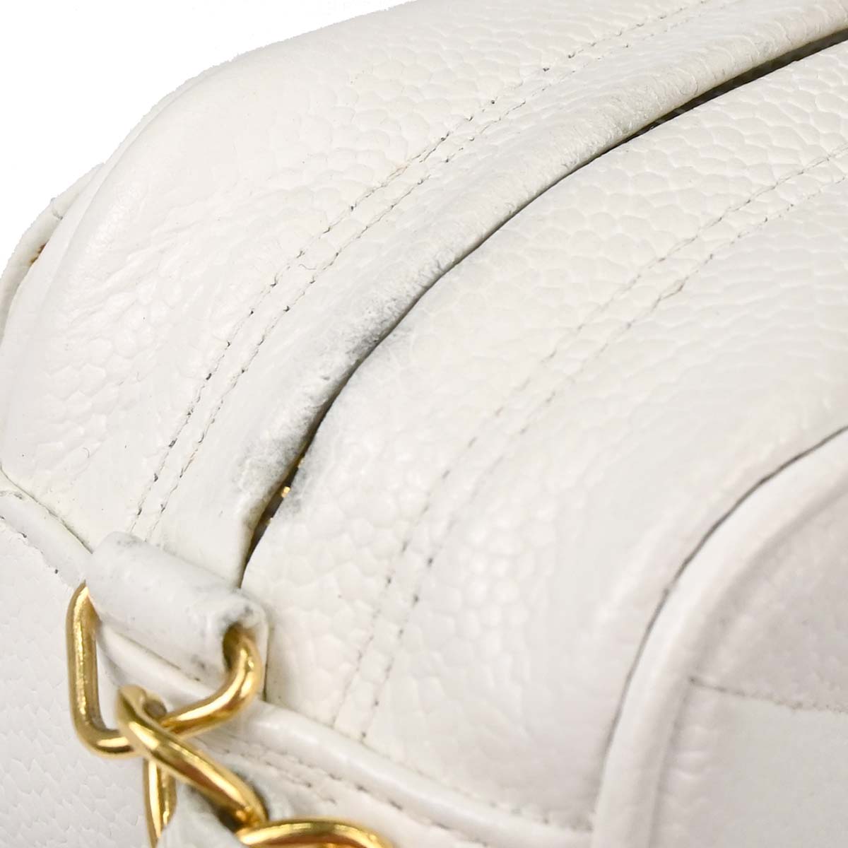 Chanel 1994-1996 White Caviar Skin Camera Bag Mini