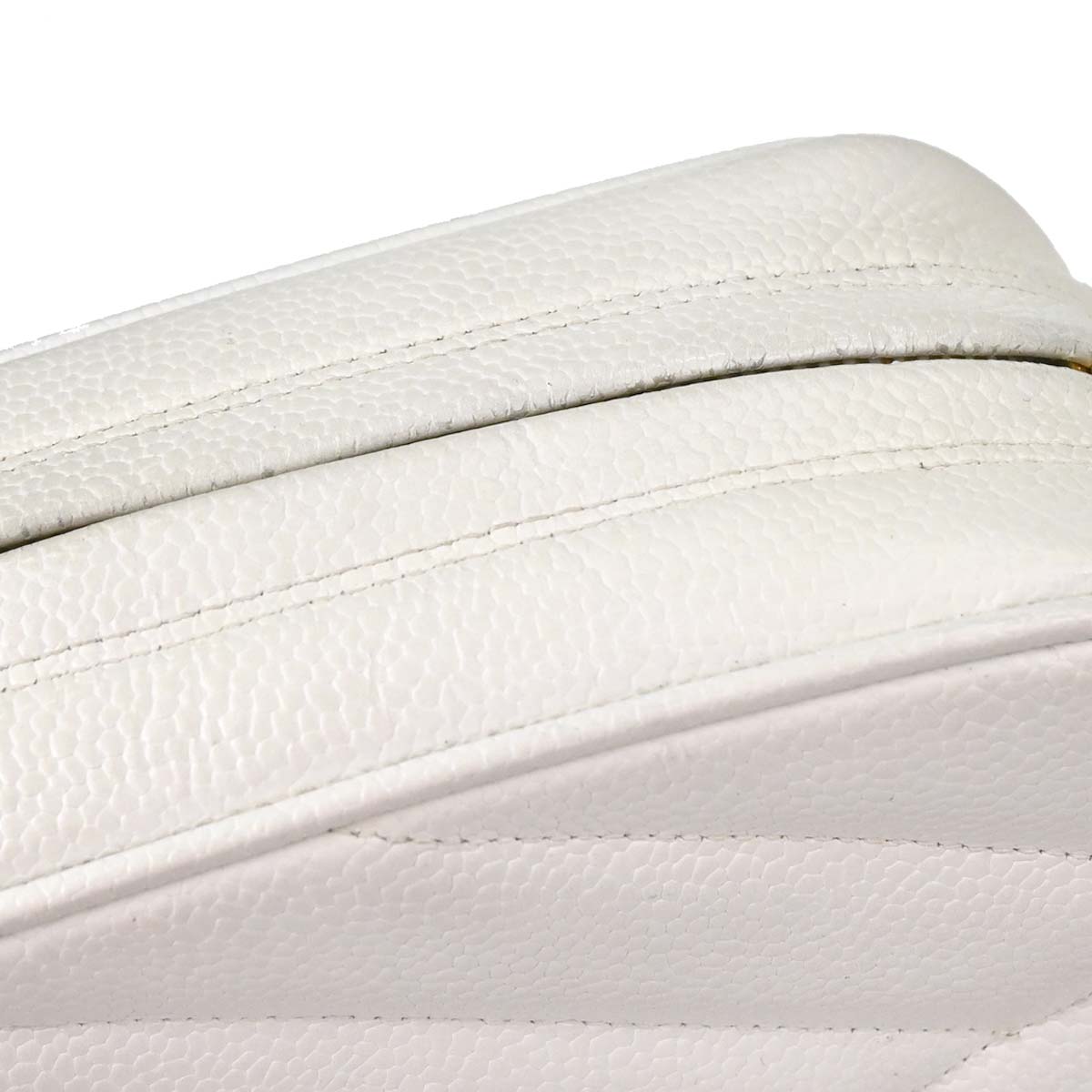 Chanel 1994-1996 White Caviar Skin Camera Bag Mini