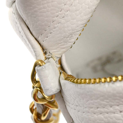 Chanel 1994-1996 White Caviar Skin Camera Bag Mini