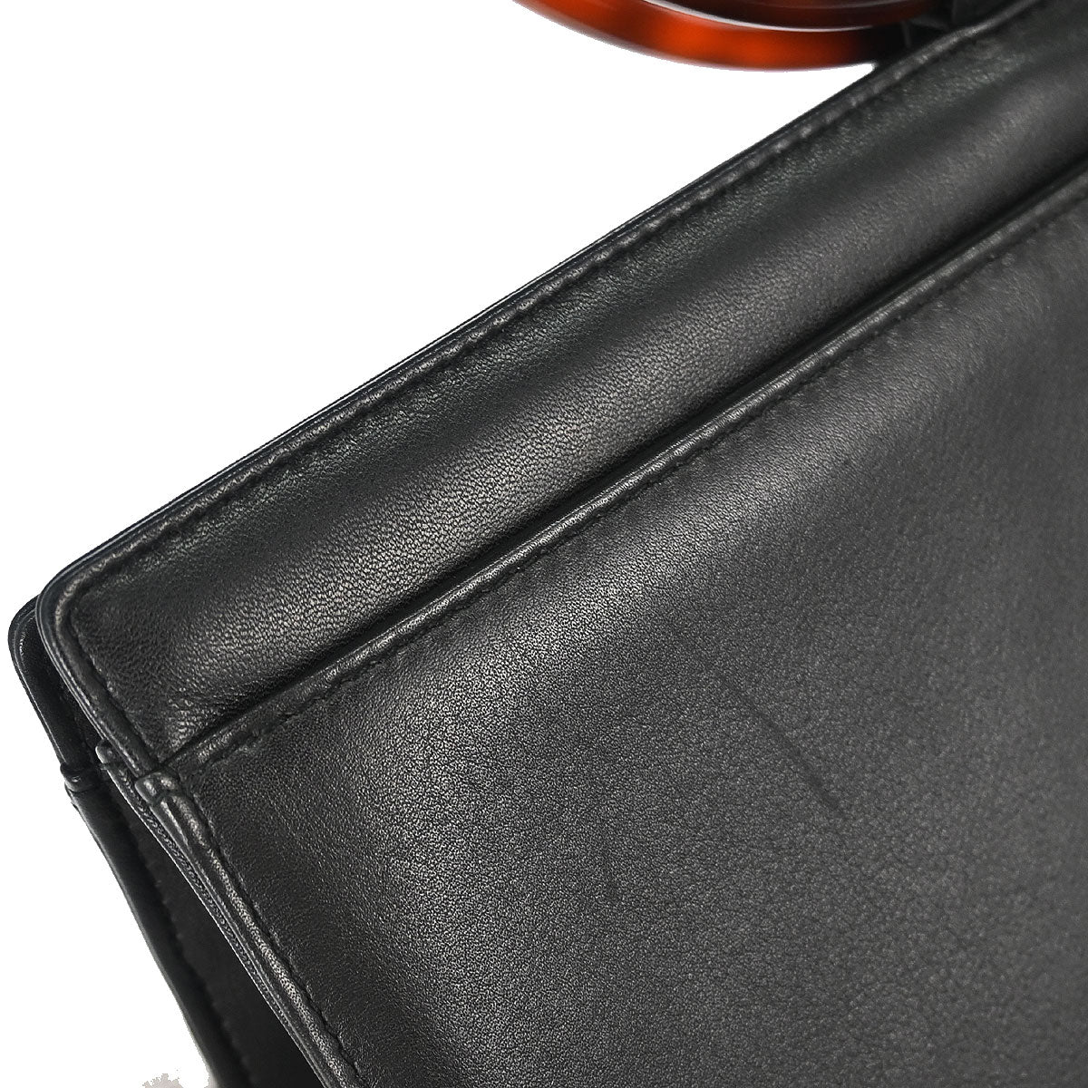 Chanel 1997-1999 Black Calfskin Tortoiseshell Handbag