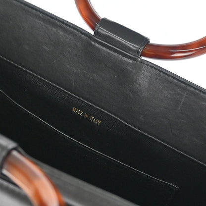 Chanel 1997-1999 Black Calfskin Tortoiseshell Handbag