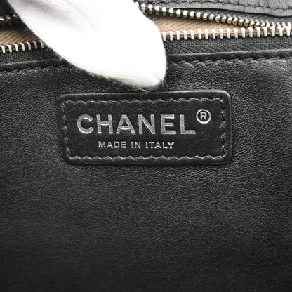 Chanel Black Calfskin Shopping Tote 2way Shoulder Handbag