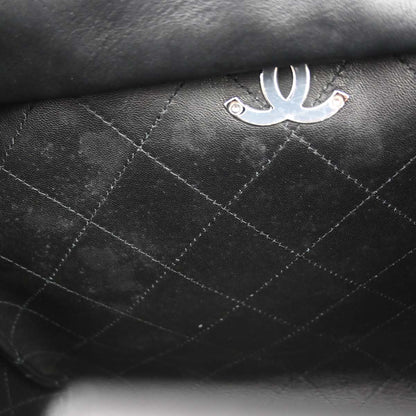 Chanel Black Calfskin Shopping Tote 2way Shoulder Handbag