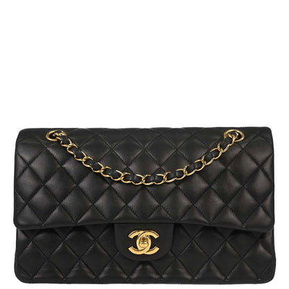 Chanel Black Lambskin Medium Classic Double Flap Shoulder Bag