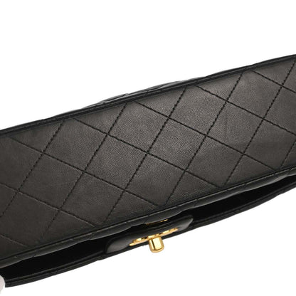 Chanel Black Lambskin Medium Classic Double Flap Shoulder Bag