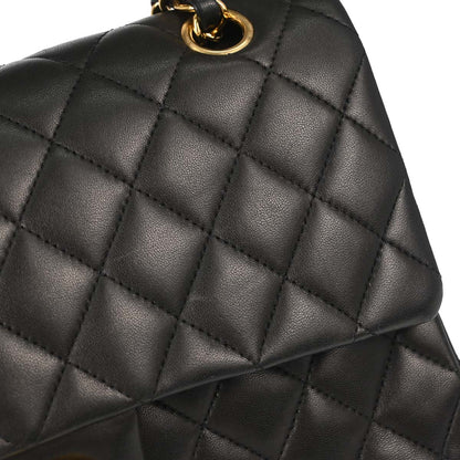 Chanel Black Lambskin Medium Classic Double Flap Shoulder Bag