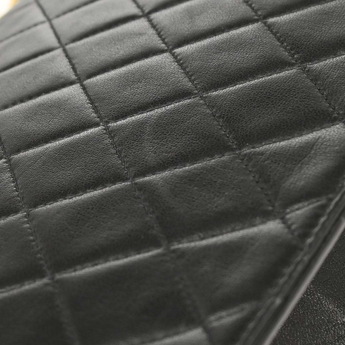 Chanel Black Lambskin Pushlock Medium Half Flap Shoulder Bag