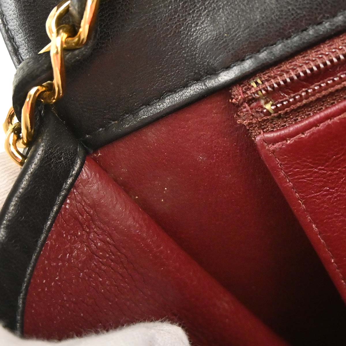 Chanel Black Lambskin Pushlock Medium Half Flap Shoulder Bag