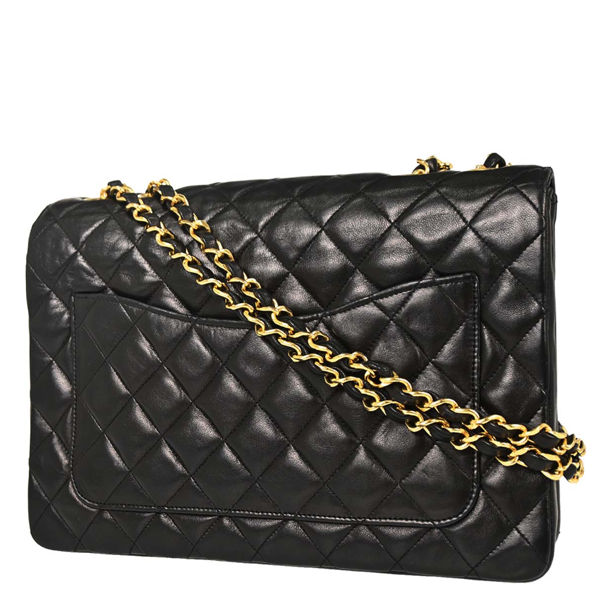 Chanel 1989-1991 Black Lambskin Shoulder Bag