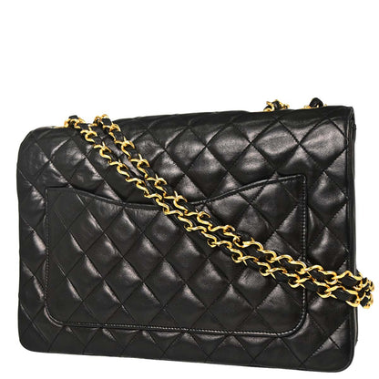 Chanel 1989-1991 Black Lambskin Shoulder Bag