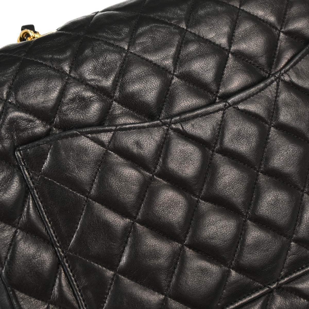 Chanel 1989-1991 Black Lambskin Shoulder Bag