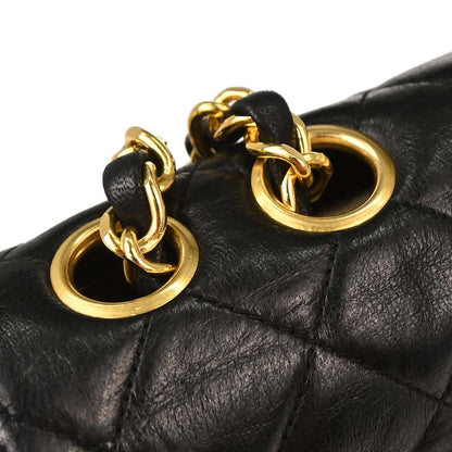 Chanel 1989-1991 Black Lambskin Shoulder Bag