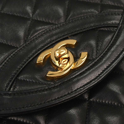 Chanel 1989-1991 Black Lambskin Shoulder Bag