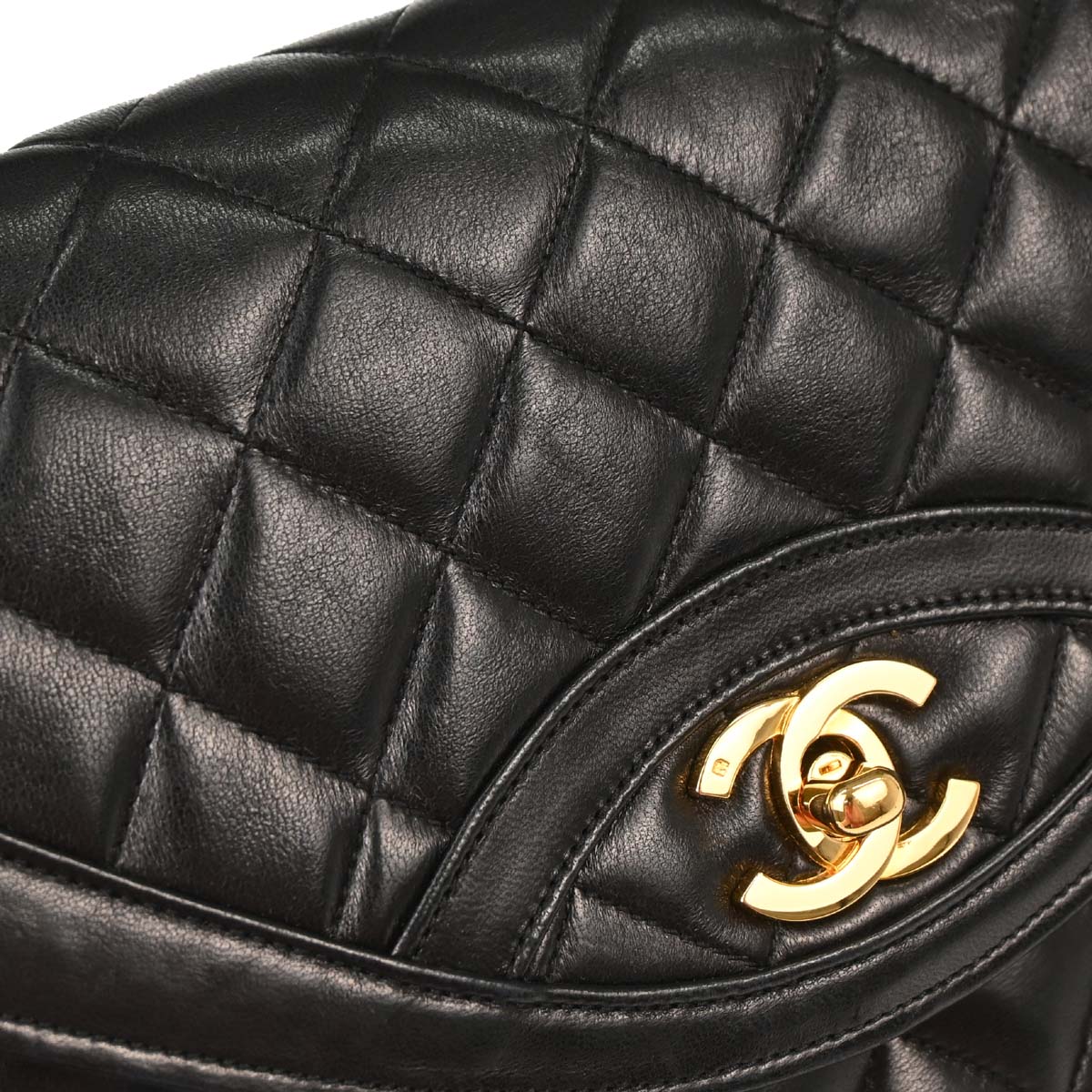 Chanel 1989-1991 Black Lambskin Shoulder Bag