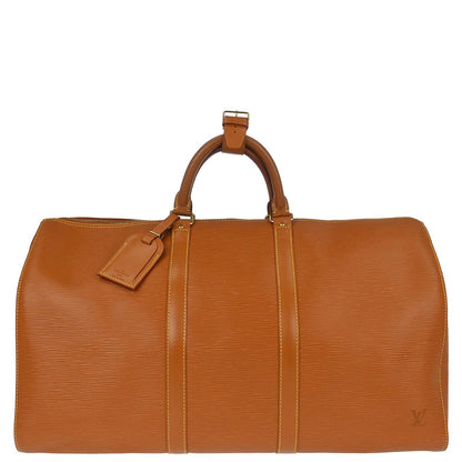 Louis Vuitton Brown Epi Keepall 50 Travel Handbag M42968