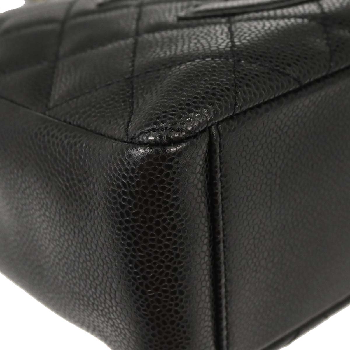 Chanel 2006-2008 Black Caviar Skin Petite Shopping Tote PST Chain Handbag
