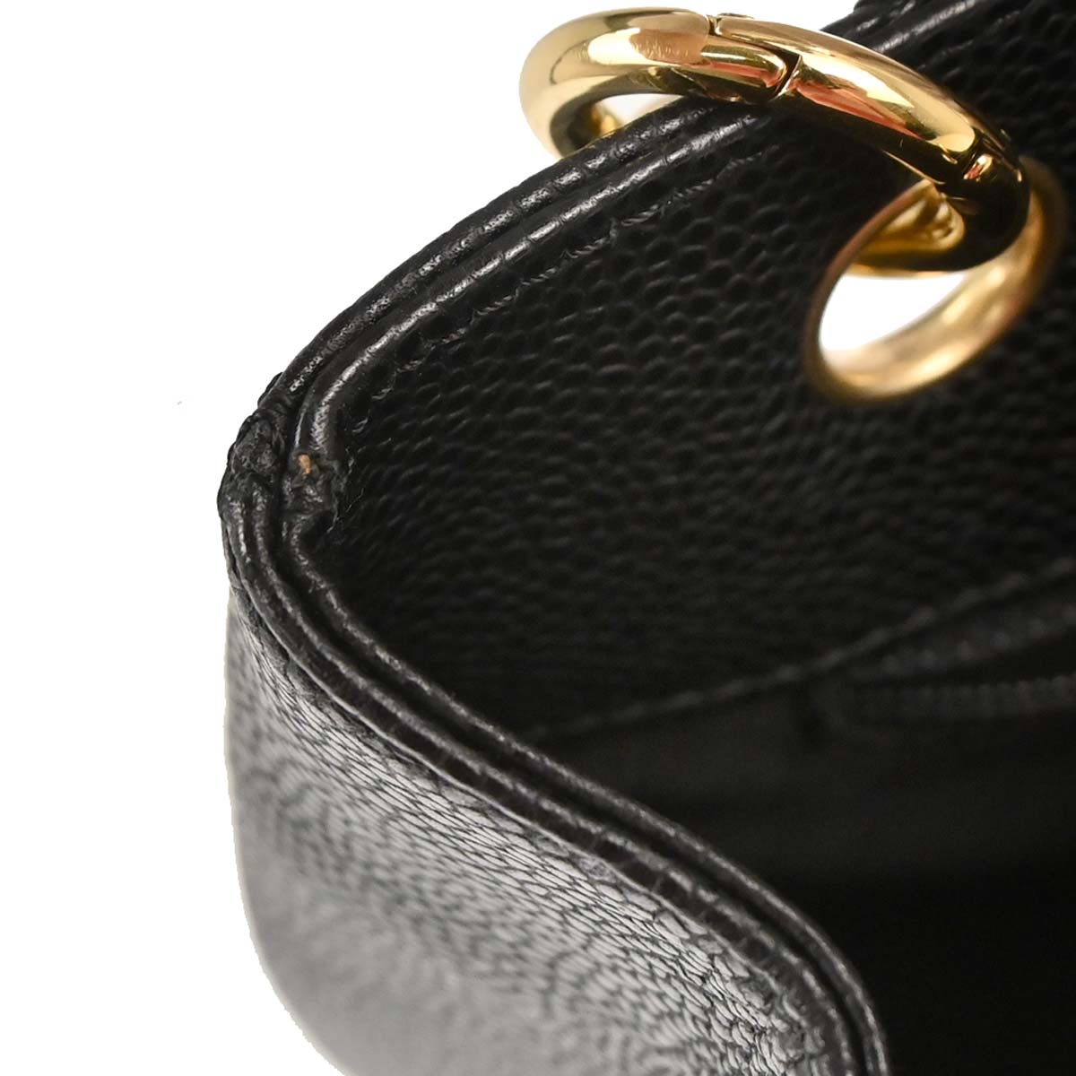 Chanel 2006-2008 Black Caviar Skin Petite Shopping Tote PST Chain Handbag